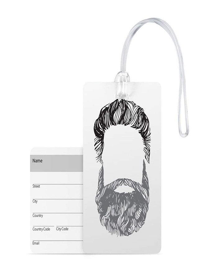 100yellow® Beard Luggage Tag, Travel Luggage Suitcase Baggage Id Identifier Name Address Label with Silicon Strap - Image 1